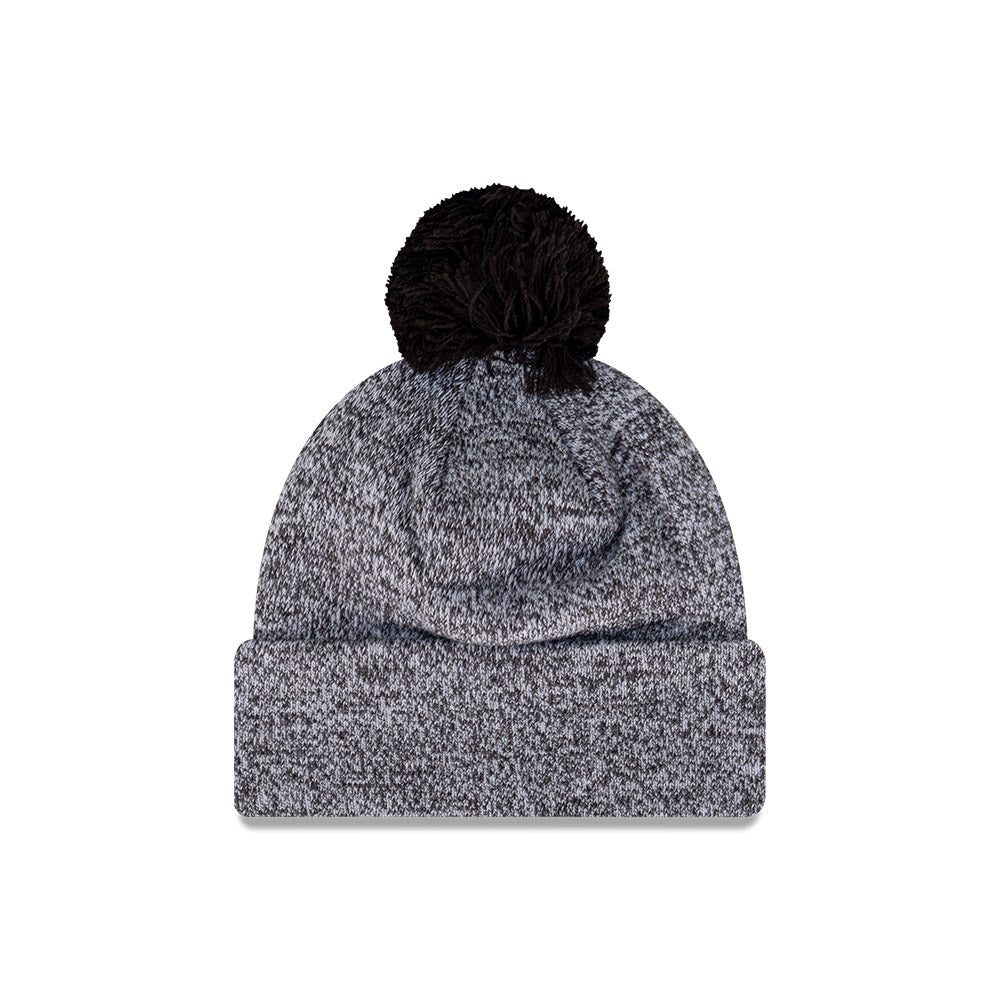 Chicago Bulls Beanie - Marle Black and White NBA Pom Knit - New Era